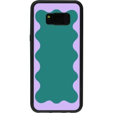 Coque Samsung Galaxy S8+ - Silicone rigide noir Wavy Rectangle Green Purple