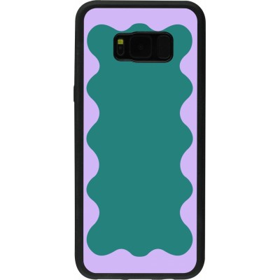 Coque Samsung Galaxy S8+ - Silicone rigide noir Wavy Rectangle Green Purple