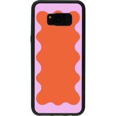 Coque Samsung Galaxy S8+ - Silicone rigide noir Wavy Rectangle Orange Pink