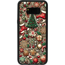 Coque Samsung Galaxy S8+ - Silicone rigide noir Noël 2023 micro pattern