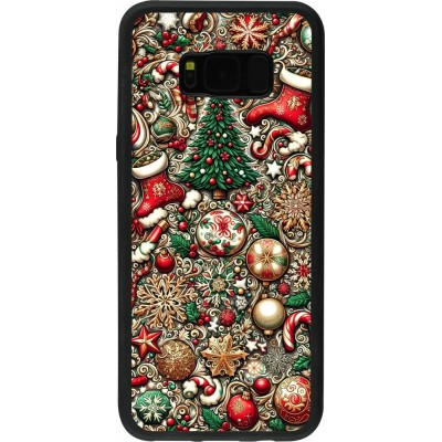 Coque Samsung Galaxy S8+ - Silicone rigide noir Noël 2023 micro pattern