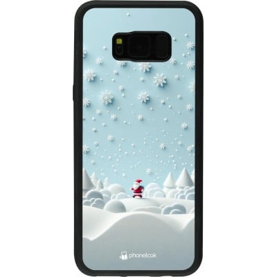 Coque Samsung Galaxy S8+ - Silicone rigide noir Noël 2023 Petit Père Flocon