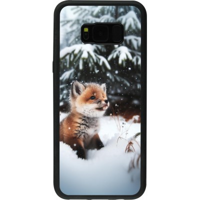 Coque Samsung Galaxy S8+ - Silicone rigide noir Noël 2023 Renardeau sapin