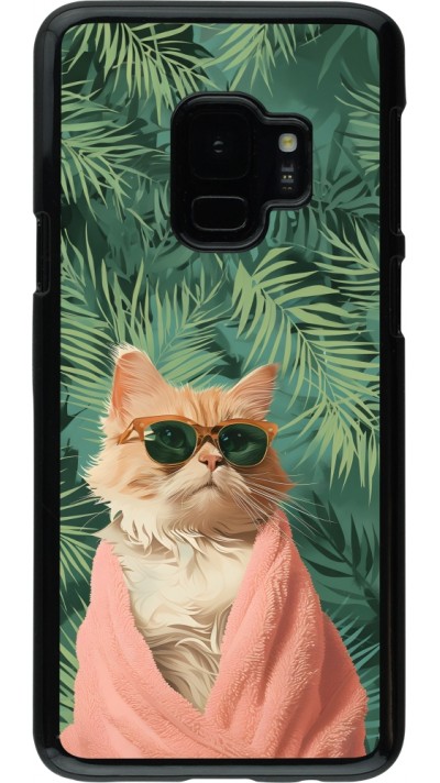 Coque Samsung Galaxy S9 - Cat Summer Palms