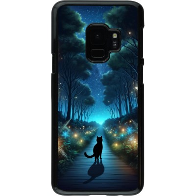 Coque Samsung Galaxy S9 - Chat noir promenade