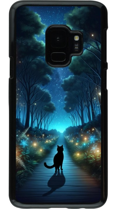 Coque Samsung Galaxy S9 - Chat noir promenade