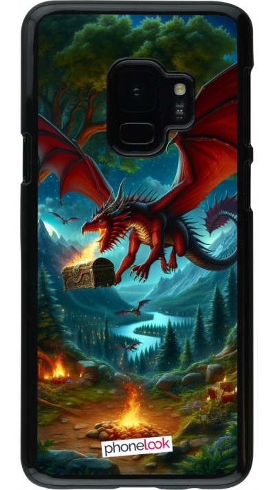 Coque Samsung Galaxy S9 - Dragon Volant Forêt Trésor