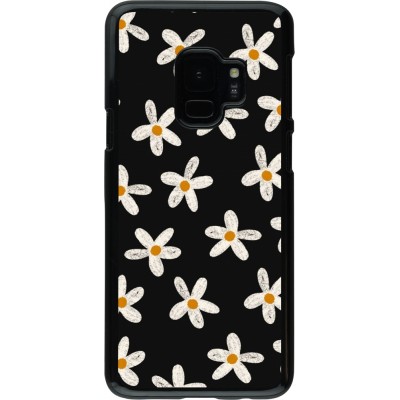 Coque Samsung Galaxy S9 - Easter 2024 white on black flower