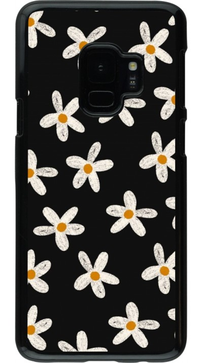 Coque Samsung Galaxy S9 - Easter 2024 white on black flower