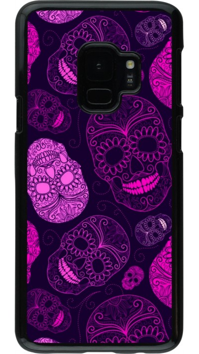 Coque Samsung Galaxy S9 - Halloween 2023 pink skulls