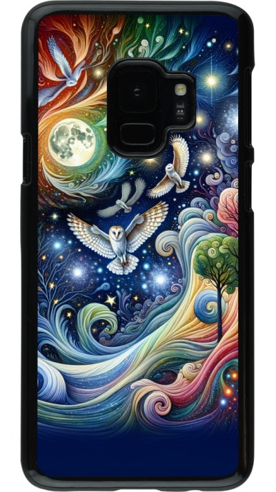 Coque Samsung Galaxy S9 - hibou volant floral