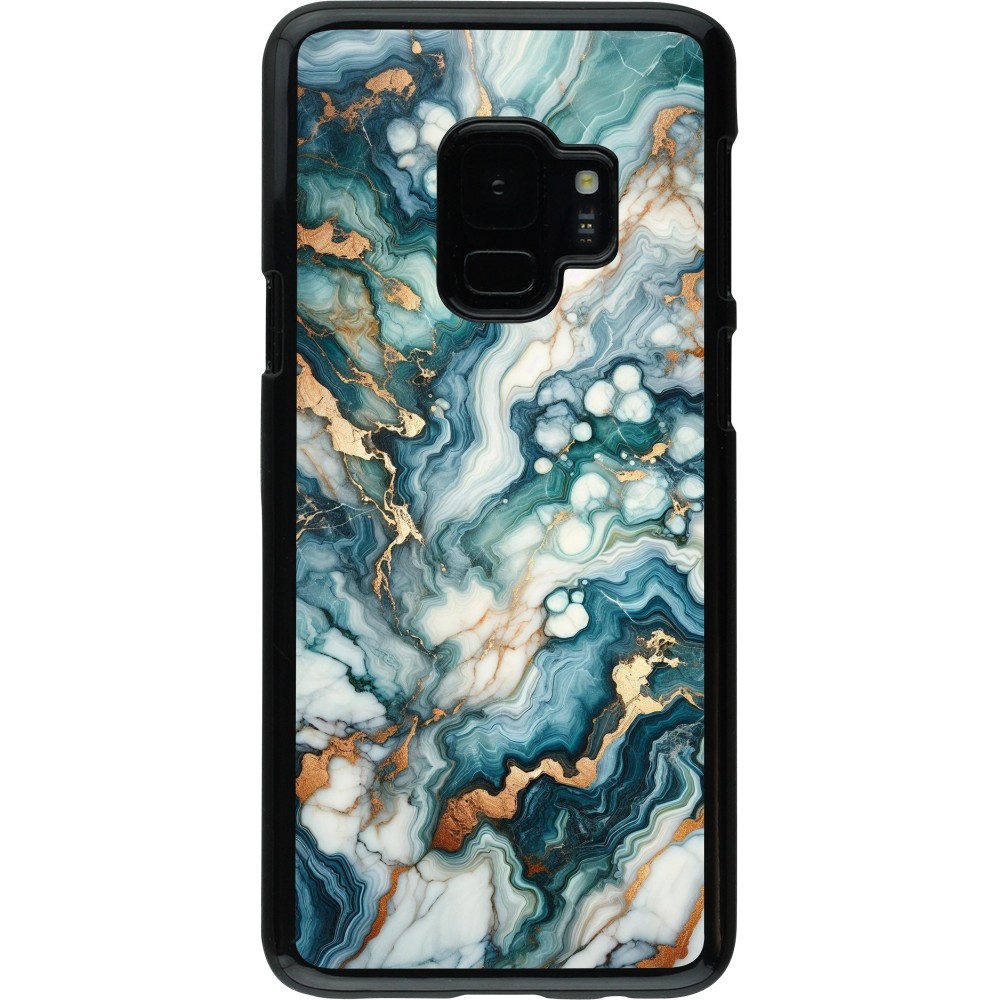 Coque Samsung Galaxy S9 - Marbre Vert Bleu Doré