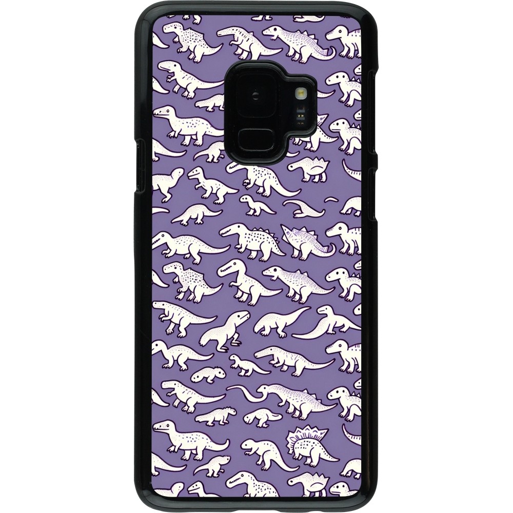 Samsung Galaxy S9 Case Hülle - Mini-Dino-Muster violett