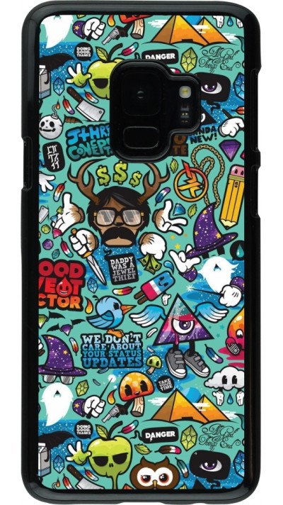 Coque Samsung Galaxy S9 - Mixed Cartoons Turquoise