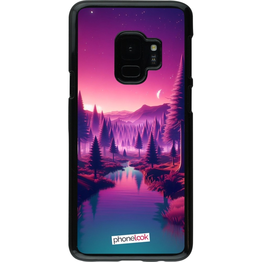 Coque Samsung Galaxy S9 - Paysage Violet-Rose