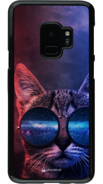 Coque Samsung Galaxy S9 - Red Blue Cat Glasses