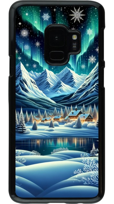 Coque Samsung Galaxy S9 - Snowy Mountain Village Lake night