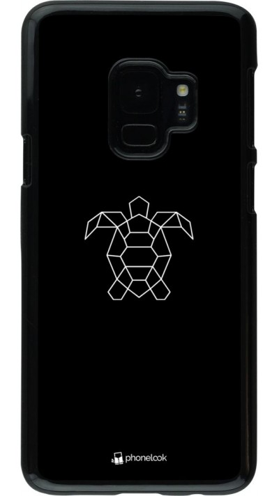 Coque Samsung Galaxy S9 - Turtles lines on black