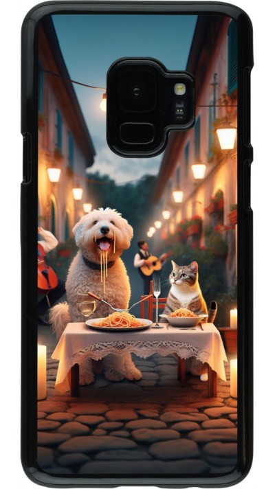 Coque Samsung Galaxy S9 - Valentine 2024 Dog & Cat Candlelight