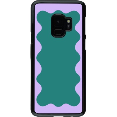 Coque Samsung Galaxy S9 - Wavy Rectangle Green Purple