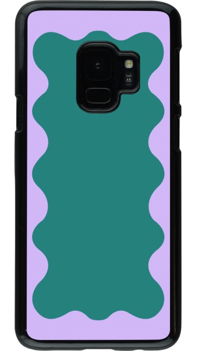 Coque Samsung Galaxy S9 - Wavy Rectangle Green Purple