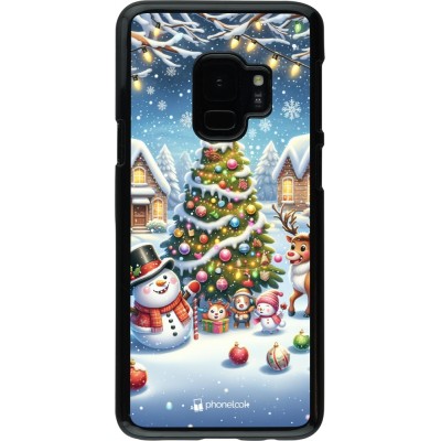 Coque Samsung Galaxy S9 - Noël 2023 bonhomme de neige et sapin