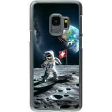 Coque Samsung Galaxy S9 - Plastique transparent Astro Suisse sur lune