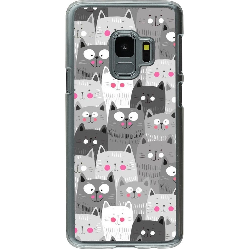 Coque Samsung Galaxy S9 - Plastique transparent Chats gris troupeau