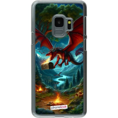 Coque Samsung Galaxy S9 - Plastique transparent Dragon Volant Forêt Trésor