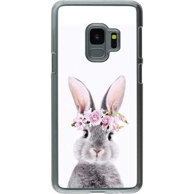 Coque Samsung Galaxy S9 - Plastique transparent Easter 2023 flower bunny