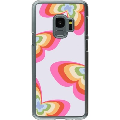 Coque Samsung Galaxy S9 - Plastique transparent Easter 2024 rainbow butterflies