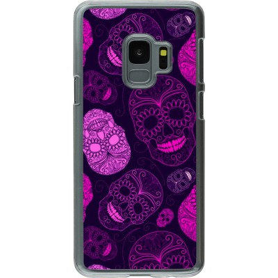 Coque Samsung Galaxy S9 - Plastique transparent Halloween 2023 pink skulls