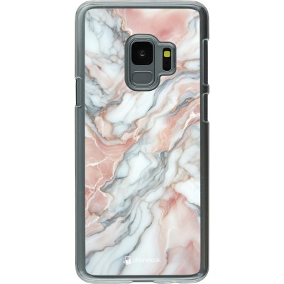 Coque Samsung Galaxy S9 - Plastique transparent Marbre Rose Lumineux