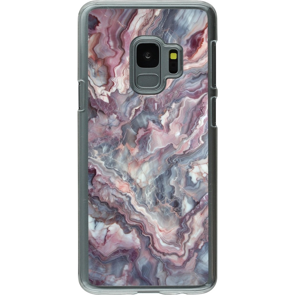 Coque Samsung Galaxy S9 - Plastique transparent Marbre violette argentée