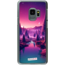 Coque Samsung Galaxy S9 - Plastique transparent Paysage Violet-Rose