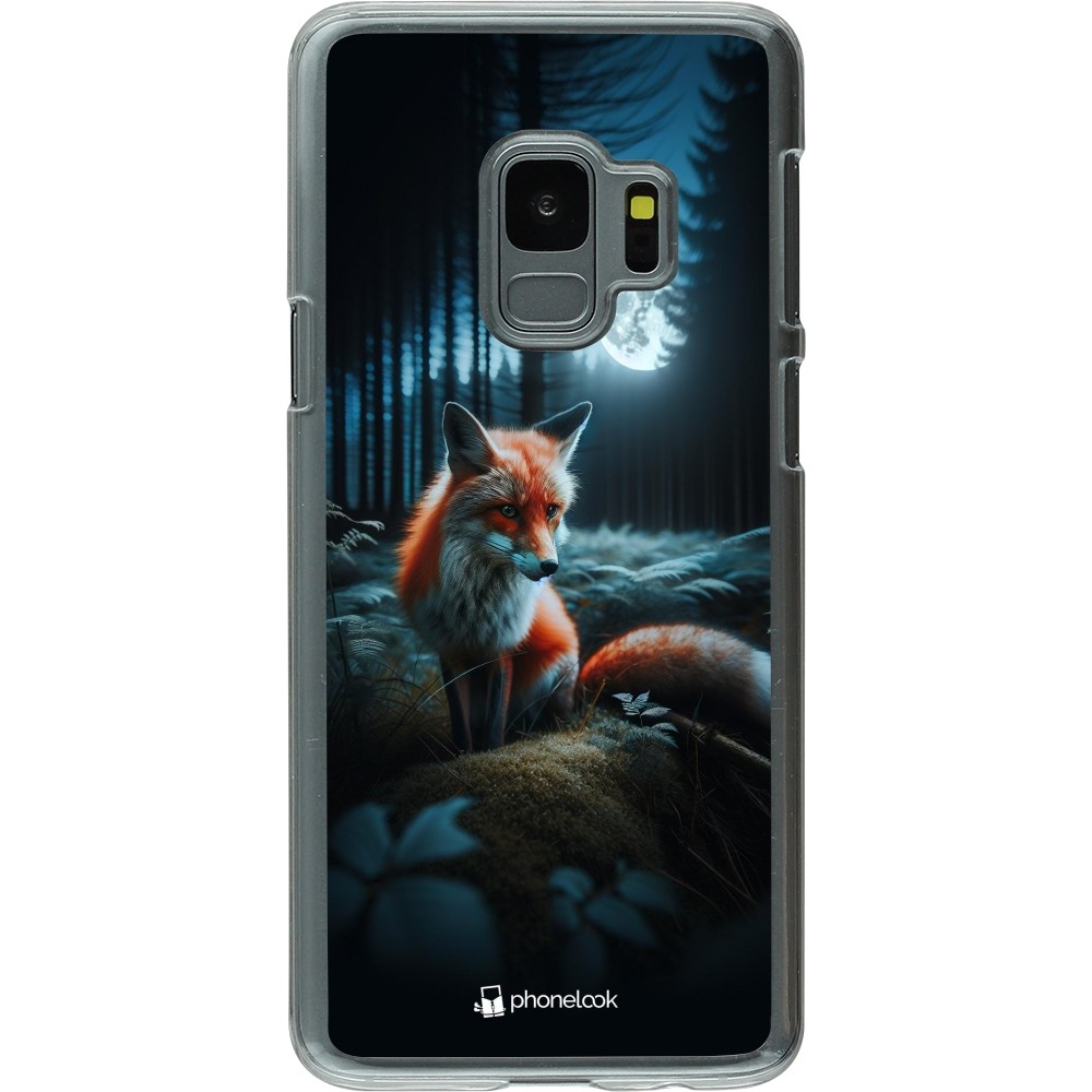 Coque Samsung Galaxy S9 - Plastique transparent Renard lune forêt