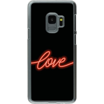 Coque Samsung Galaxy S9 - Plastique transparent Valentine 2023 neon love