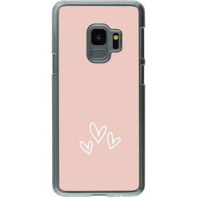 Coque Samsung Galaxy S9 - Plastique transparent Valentine 2023 three minimalist hearts