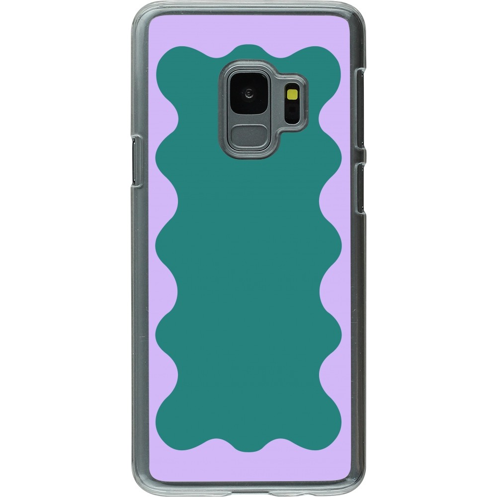 Coque Samsung Galaxy S9 - Plastique transparent Wavy Rectangle Green Purple