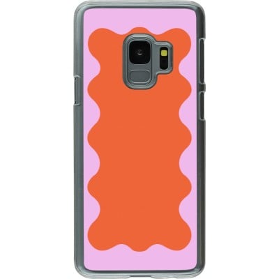 Coque Samsung Galaxy S9 - Plastique transparent Wavy Rectangle Orange Pink