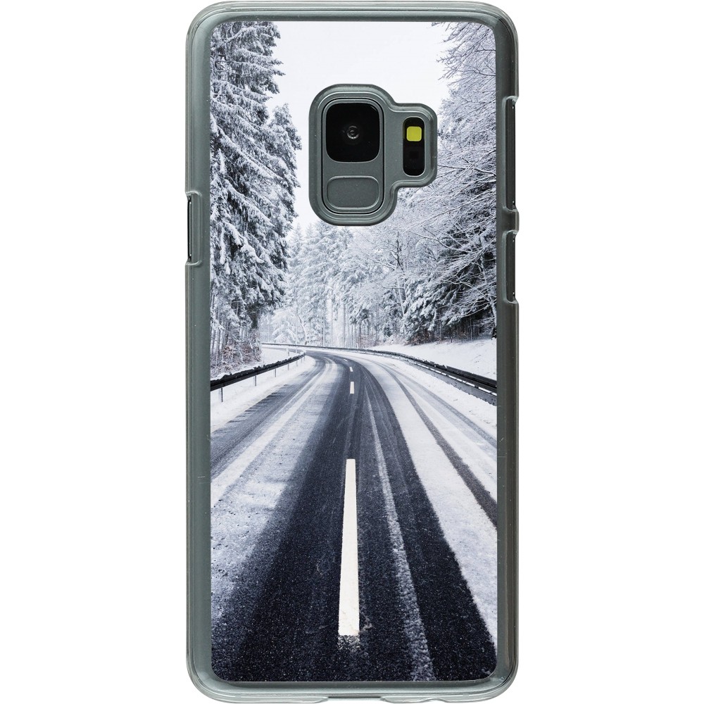 Coque Samsung Galaxy S9 - Plastique transparent Winter 22 Snowy Road