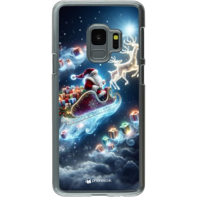 Coque Samsung Galaxy S9 - Plastique transparent Noël 2023 Père Noël enchanté