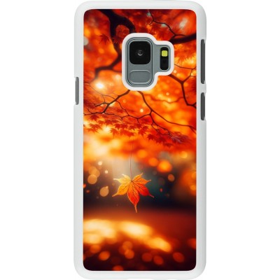 Coque Samsung Galaxy S9 - Plastique blanc Automne Magique Orange