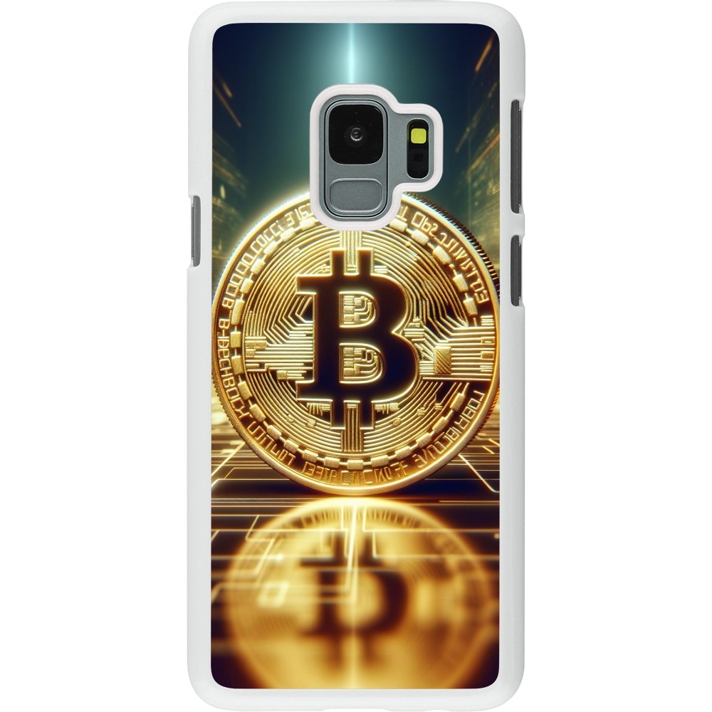 Coque Samsung Galaxy S9 - Plastique blanc Bitcoin Standing