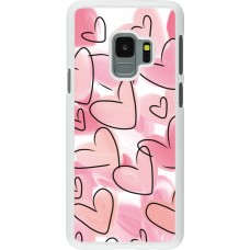 Coque Samsung Galaxy S9 - Plastique blanc Easter 2023 pink hearts