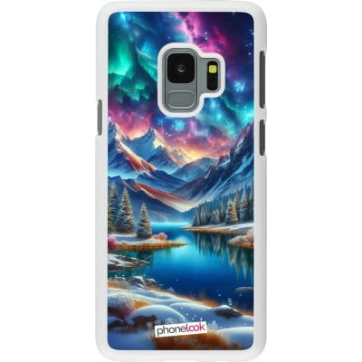 Coque Samsung Galaxy S9 - Plastique blanc Fantasy Mountain Lake Sky Stars