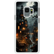 Coque Samsung Galaxy S9 - Plastique blanc Halloween 2024 scary town