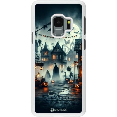 Coque Samsung Galaxy S9 - Plastique blanc Halloween Spookville