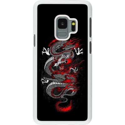 Coque Samsung Galaxy S9 - Plastique blanc Japanese style Dragon Tattoo Red Black