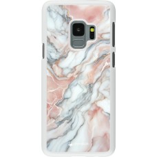 Coque Samsung Galaxy S9 - Plastique blanc Marbre Rose Lumineux